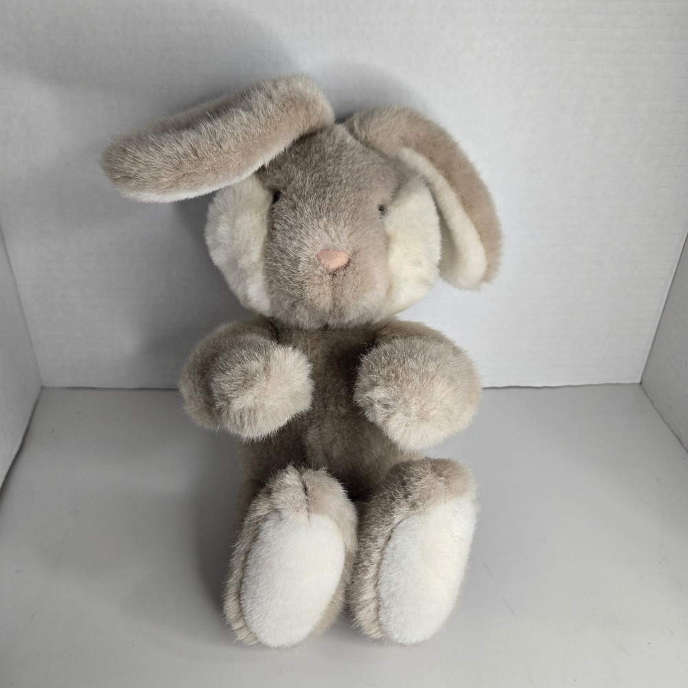 VTG Gund Bunny Rabbit 1984 Tan Cream Plush Stuffed Animal Floppy Ears Pink Nose